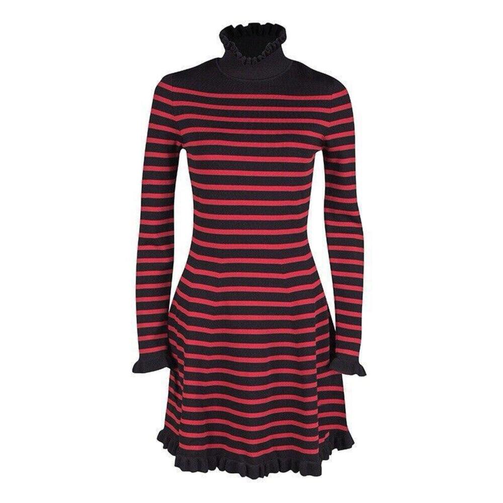RED VALENTINO Red Wool Mini Dress Classic Small